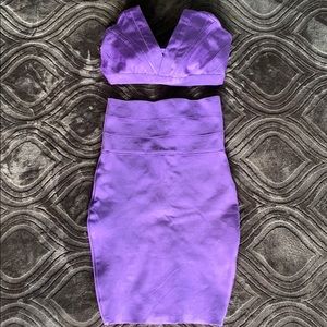 2 piece bandage crop top and skirt